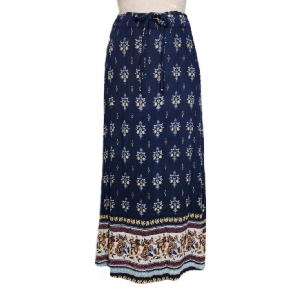 FRENCH LAUNDRY Maxi Skirt with Pockets Dark Blue Size M